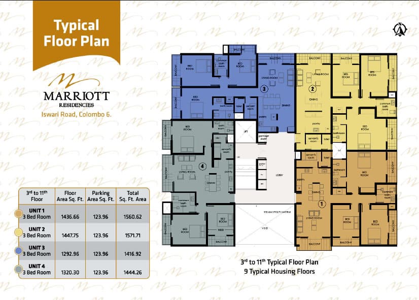 Image of the Marriot residency floor plan