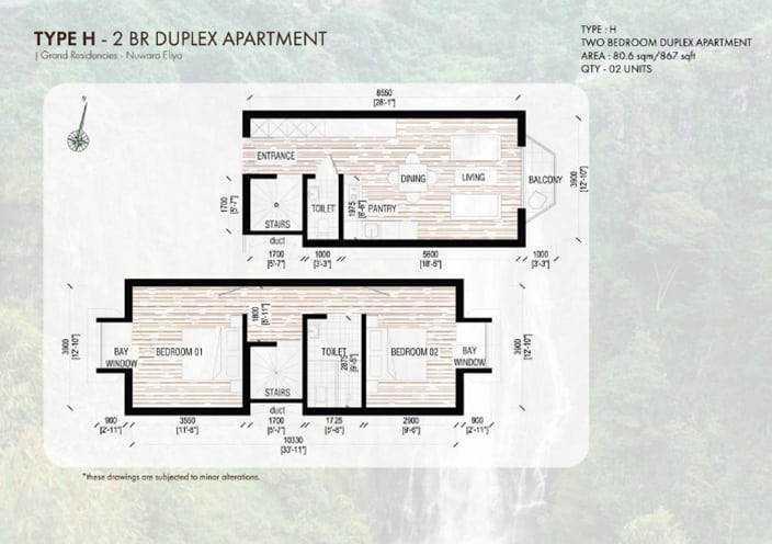 An image of a Duplex apartment floor plan