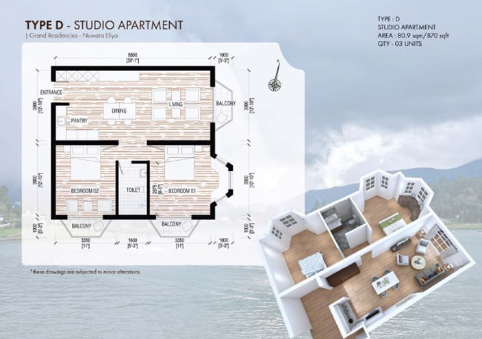 A type D apartment floor plan