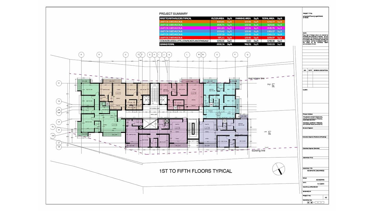 The floor plan of Paragon apartments