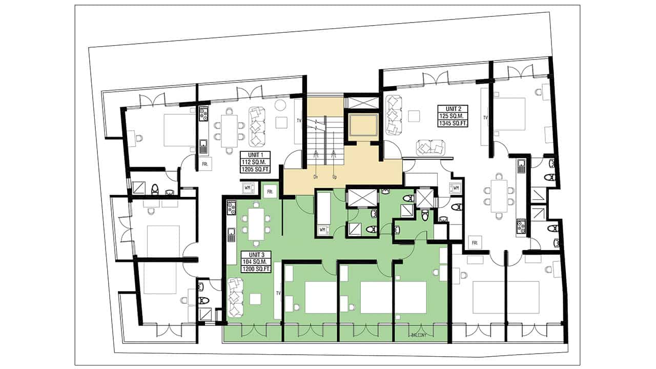 An image of a Rajagiriya apartment floor plan